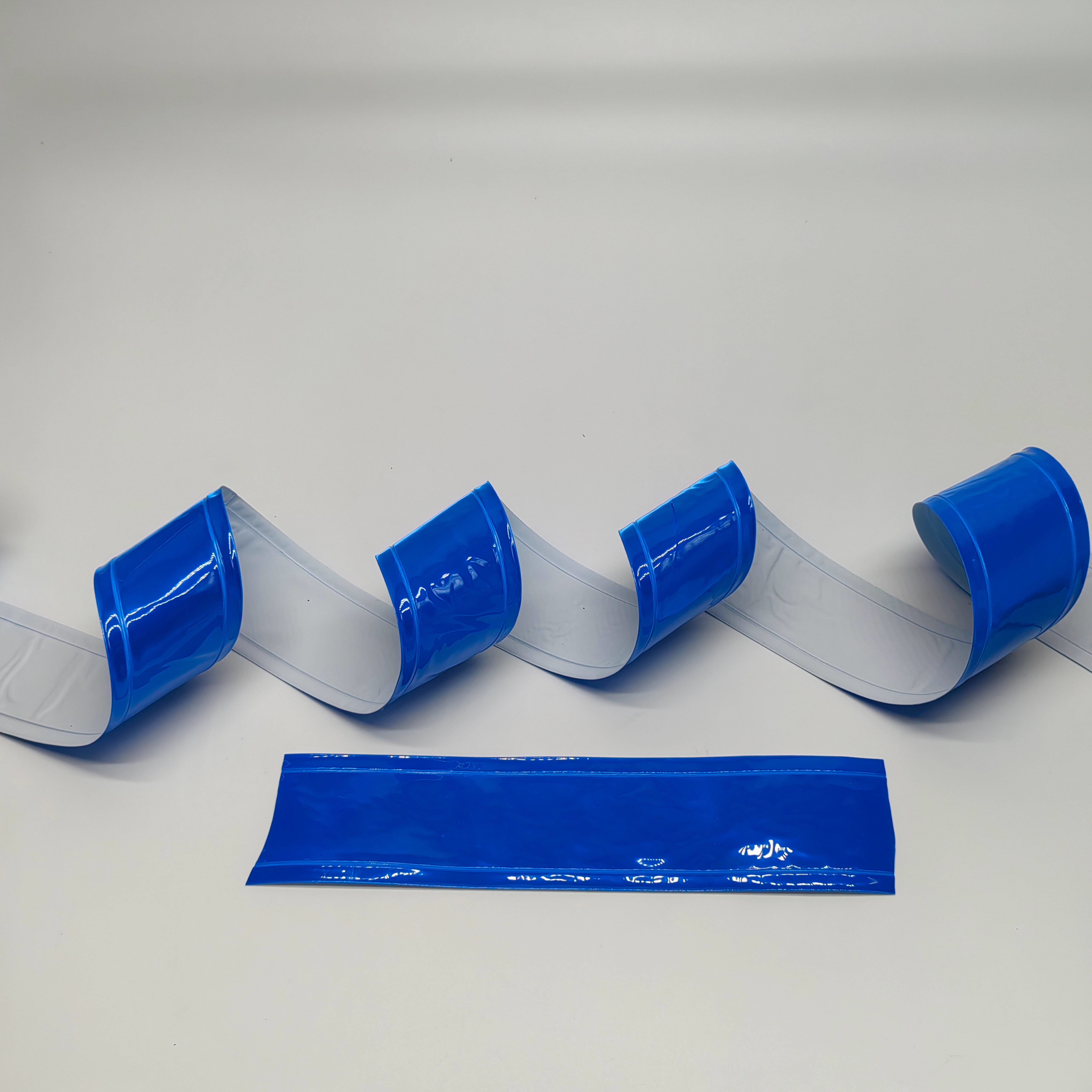Custom High Visibility Sew On Blue PVC Reflective Tape For Clothing Safety Tape Traffic Sign