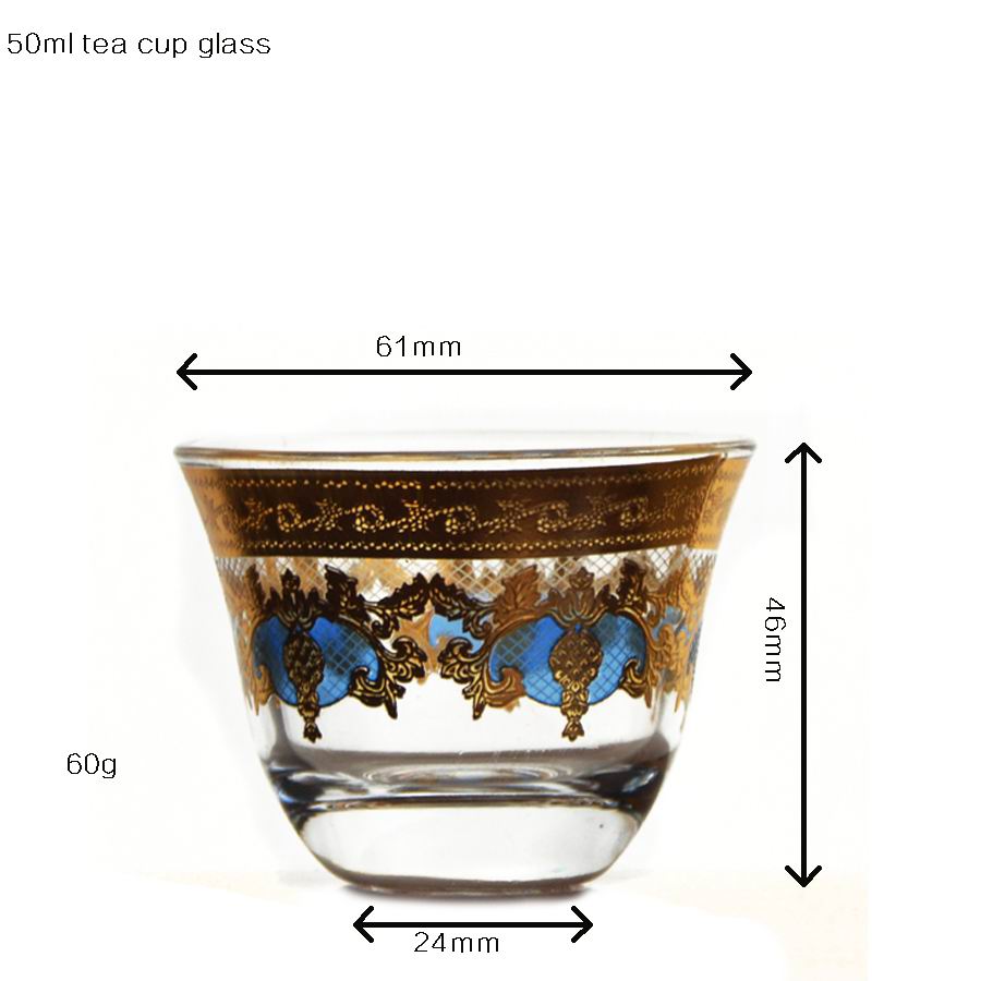 High End Luxury Gold Decal Decorated Tumbler Drinking Glasses