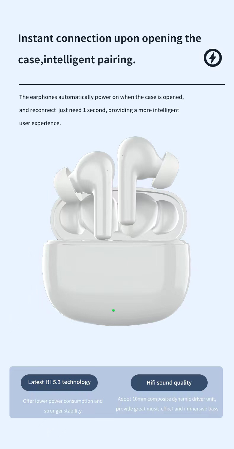 Private Mold Wireless HiFI Earbuds with Low Latency ANC ENC and Digital Display