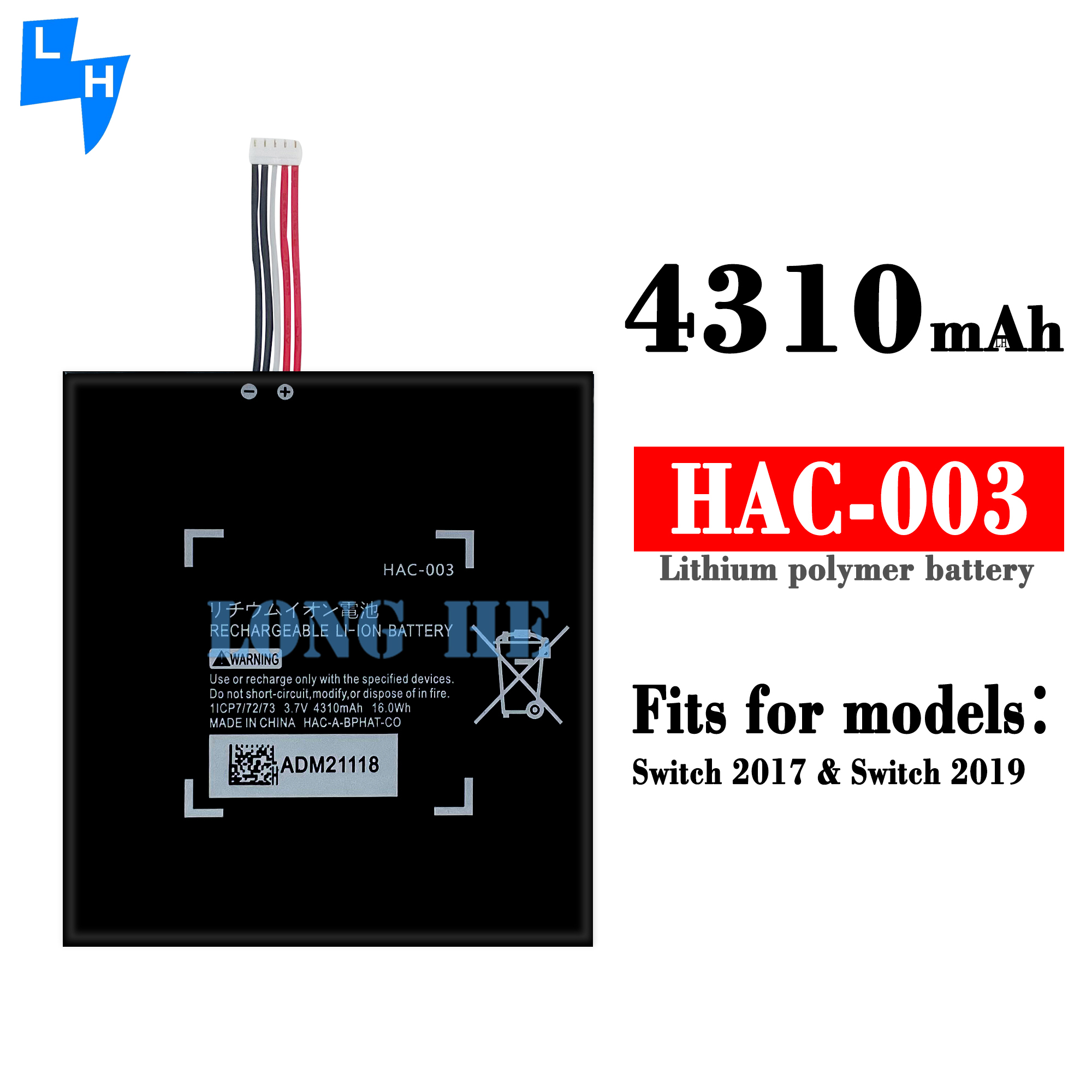 Switch 2017 Switch 2019 Switch Lite Battery HAC-003 HDH-003 for Long Gaming Sessions