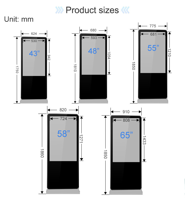 42 Inch Floor Standing Touch Screen Kiosk For Large Scale Shopping Mall