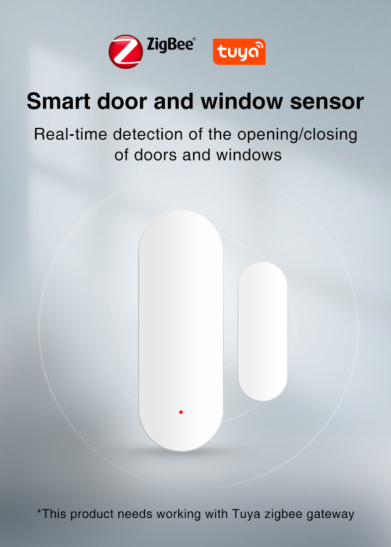Zigbee Tuya Smart Door And Window Sensor Through App Remote Control Support Voice Control Alexa Google Assistant