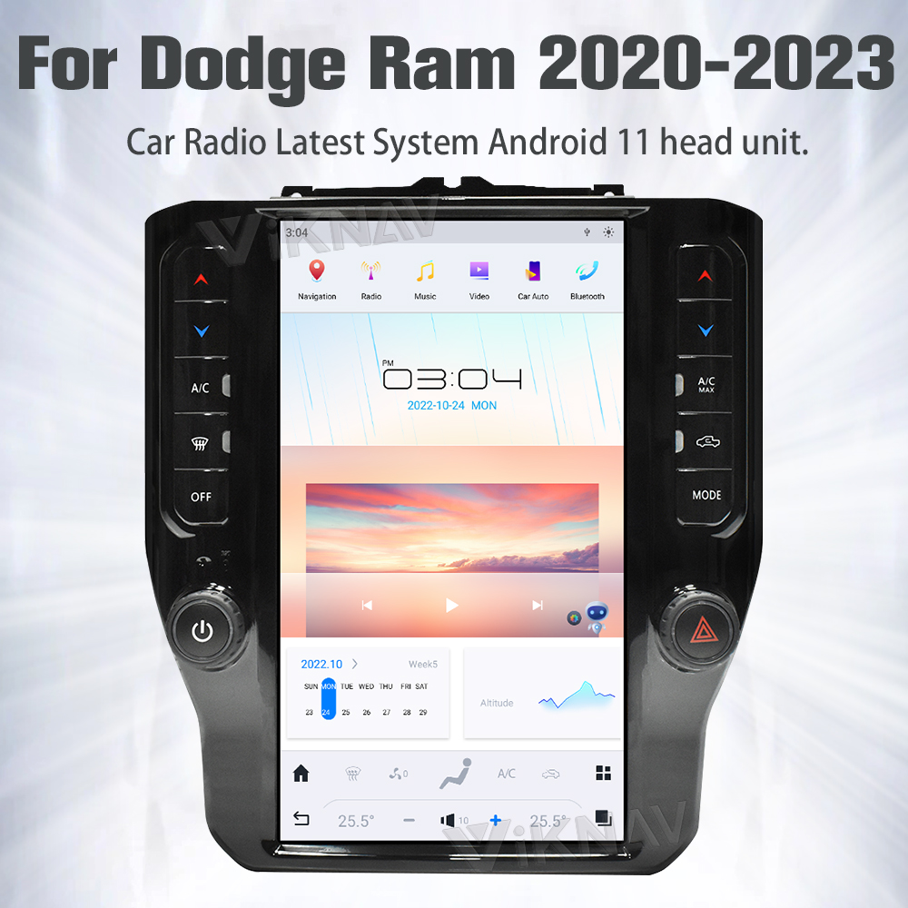 Android 11 Head Unit For Dodge Ram 20-23 Car Radio 11.8 Inch Touch Screen