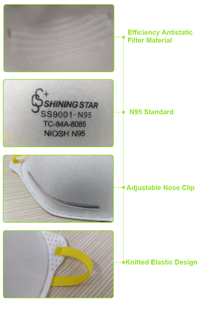 Anti Dust Protective N95 Face Mask , N95 Disposable Particulate Respirator