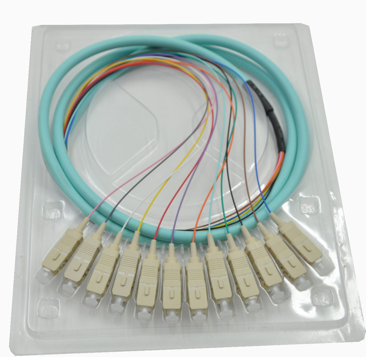 OM3 Fiber Optic Conector Pigtail Patch Cord Fanout 50/125 3m SC Type