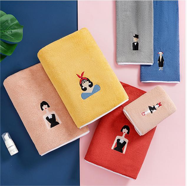 Microfiber Material Option Luxury Customize Logo Embroidery Hotel Bath Towel Gift Set