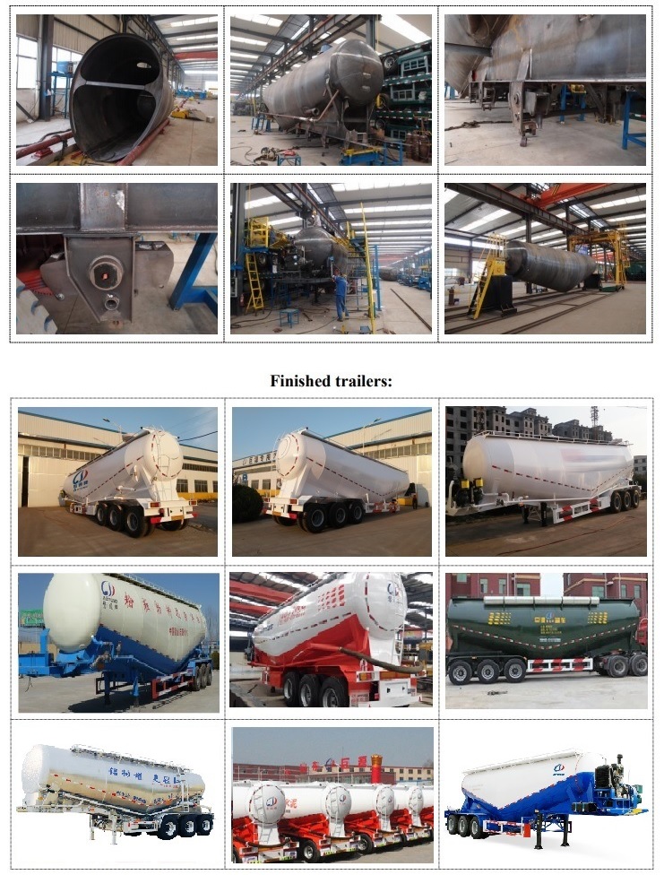 3-Axle Bulk Cement Tanker Semi Truck Trailer with 4'' Rubber Hose Discharge Pipe
