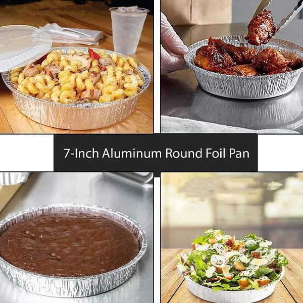 7 Inch Foil Pans With Lids Round Foil Trays Pizza Pie Pan With Clear Lid
