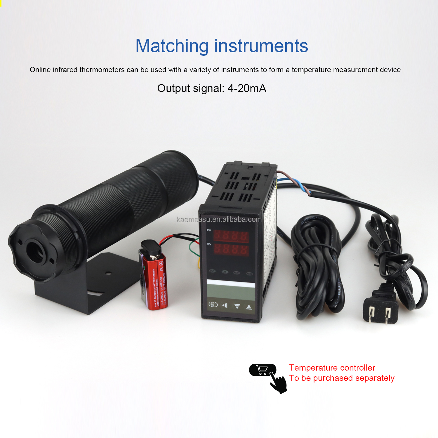 kaemeasu 4-20mA Industrial Pyrometer Non Contact Infrared Temperature Sensor -50~300℃