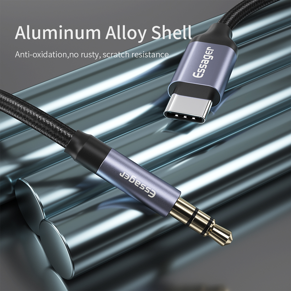 Type C To 3.5mm AUX USB Audio Adapter With Plug In Connection OLP Protection