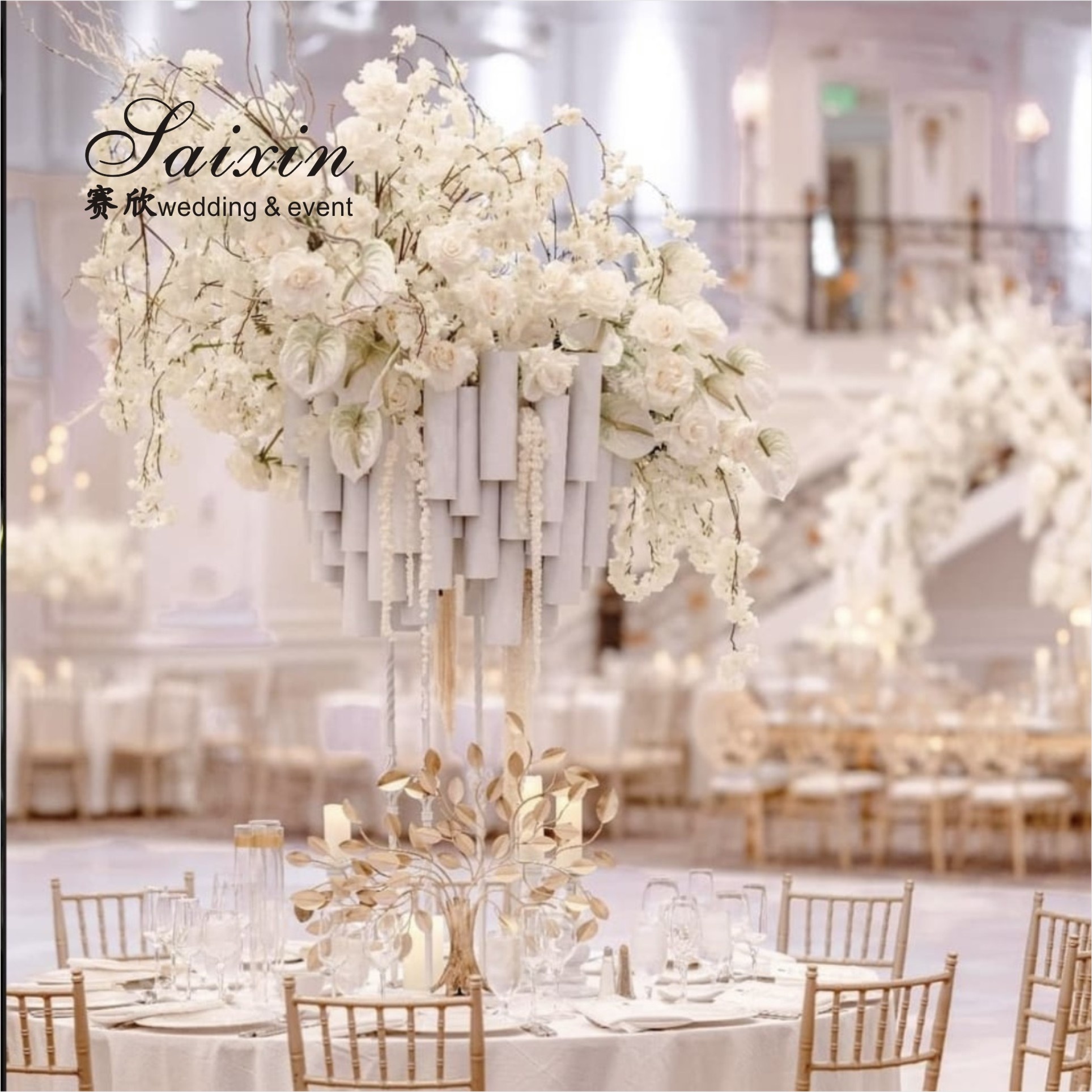 Large Tall Glass Vases For Wedding Centerpieces 3pcs Set Clear Cylinder Flower Stand