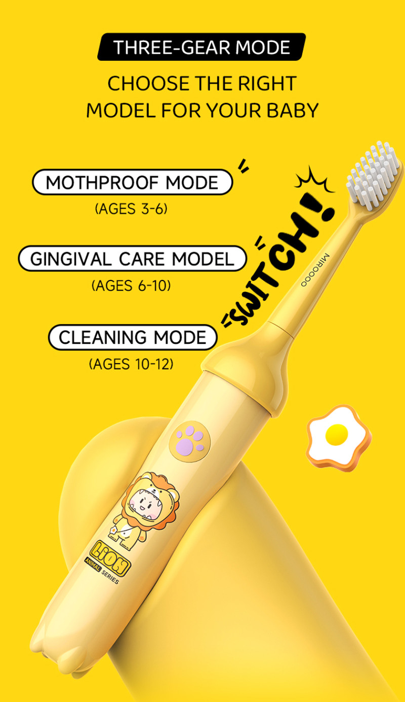 Sonic Electric Toothbrush Cartoon Smart Children Toothbrushes For 3-15 Year Old Kids