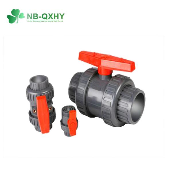 Temperature Normal Temperature Light Gray PVC True Union Ball Valve with Red