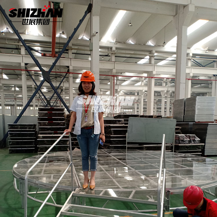 Acrylic Wedding Reception Glass Stage Aluminium Easy Assembly Portable Modular Round