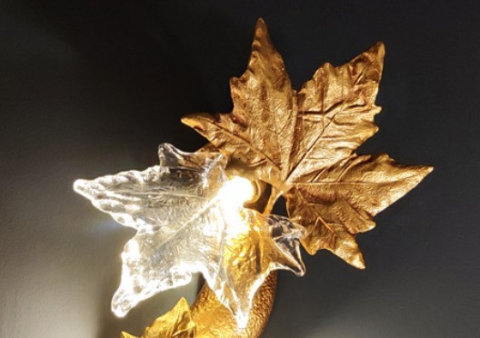 Maple Leaf Contemporary Wall Sconces For Living Room ODM 220V