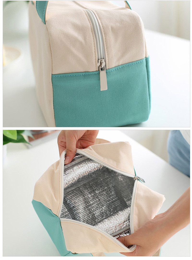 Portable Children Waxed Canvas Insulated Cooler Lunch Box