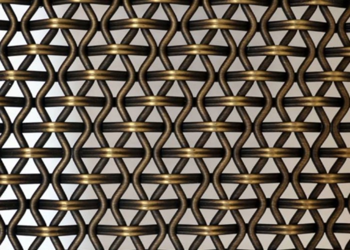 Copper Brass Decorative Stainless Steel Wire Mesh Customized Size Crimped