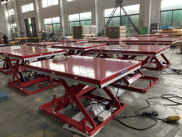 Q345B Electric Stationary Lift Table 2T Electric Scissor Lift Cart