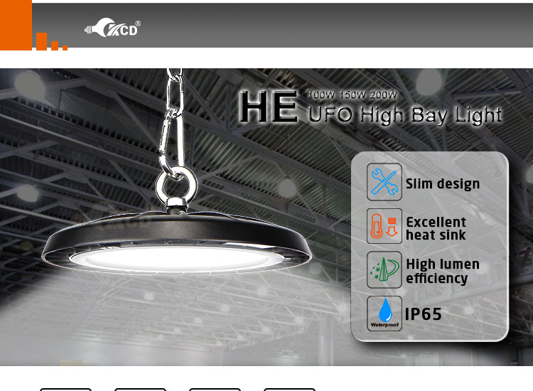 50000h Life Aluminum Heatsink 90W Industrial LED High Bay Light