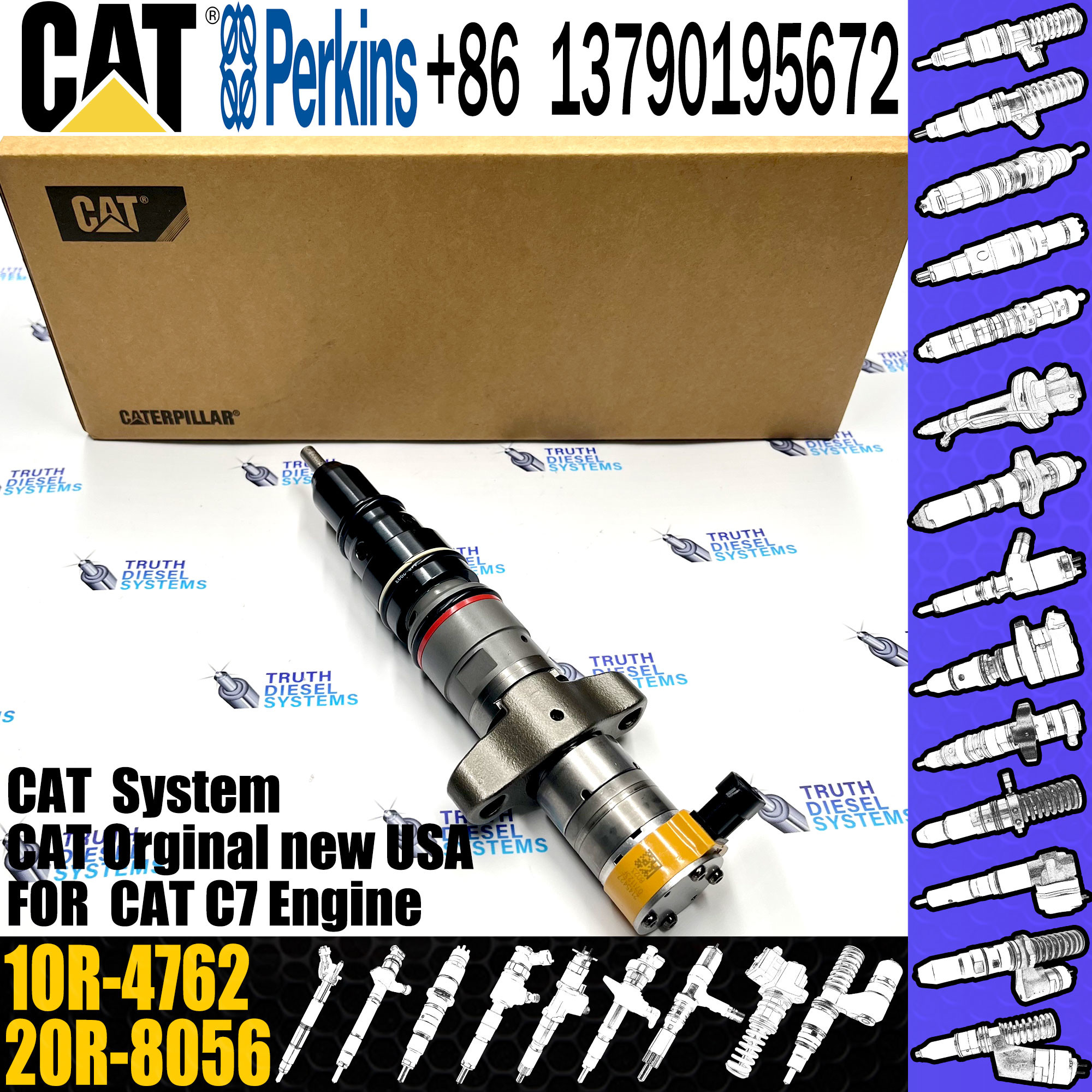Diesel Fuel Injector 1OR-4762 20R-8056 295-1410 328-2582 For CAT C7 E324D E325D E329D