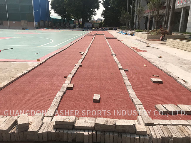 Recycled Red Running Track Surface Material Prefabricated Playground Flooring Type