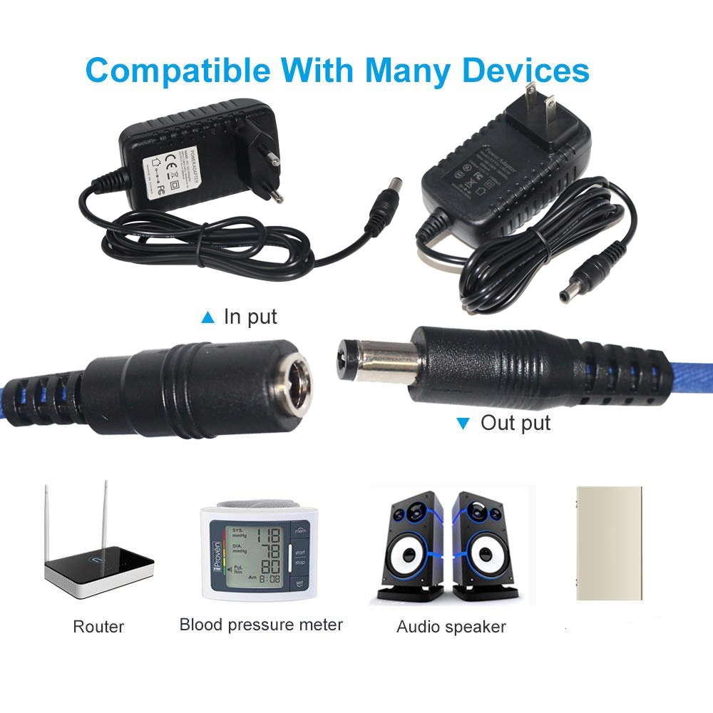 1m Length Electric 2000Ma Dc Power Cee716 Plug 12V 2A Wall Mount Ac Adapter with Overload and Short Circuit Protection