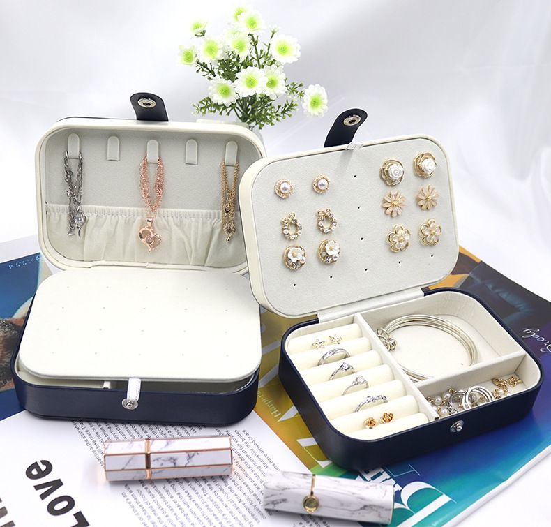 China Wholesale Custom Logo Two Layers Jewelry Box, 16*11*5.2cm Luxury Flocking Lining PU Leather Packaging Gift Box, Free Samples Available