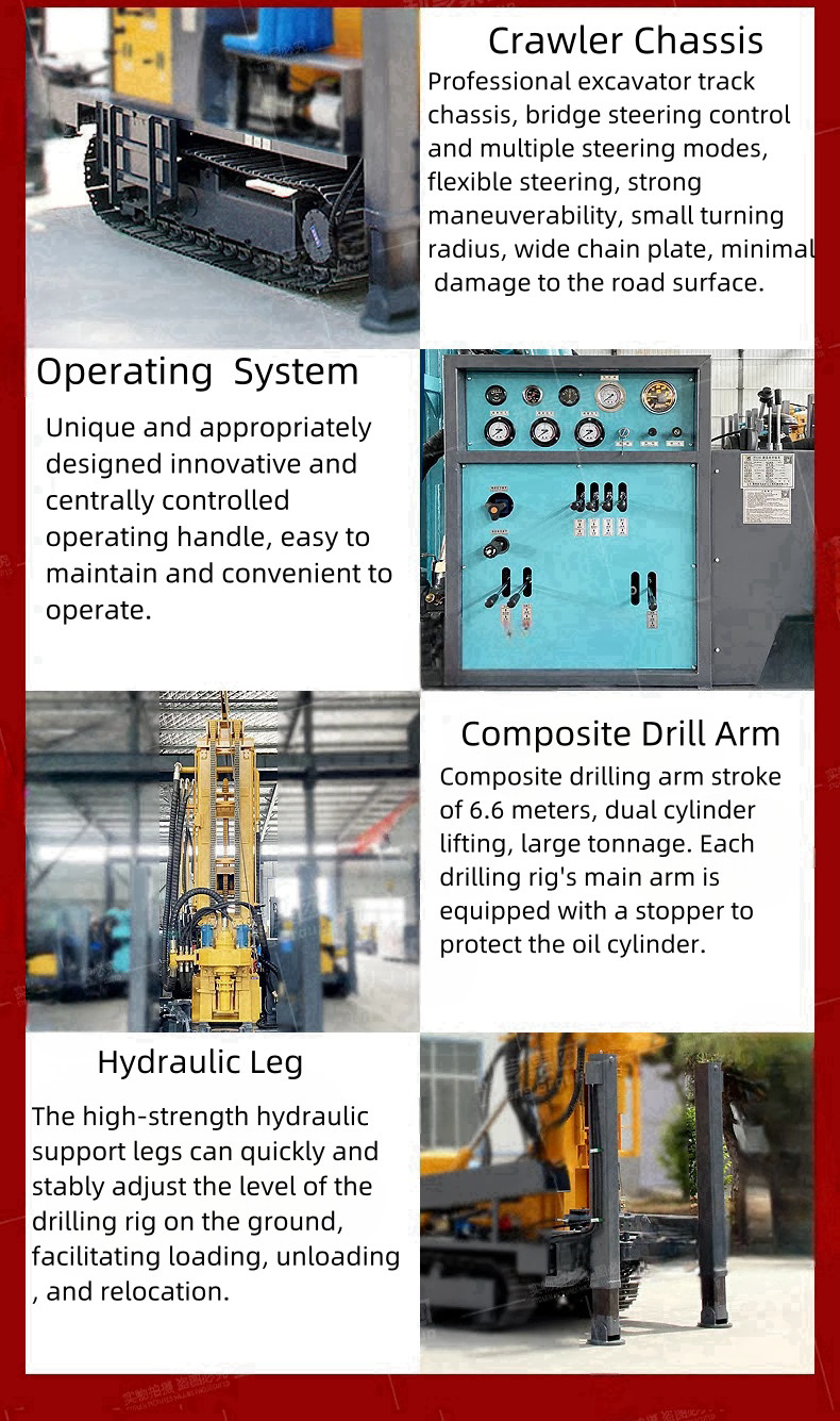 280m High Quality Hydraulic Crawler Water Well Forag Water Well Drilling Rig Machine