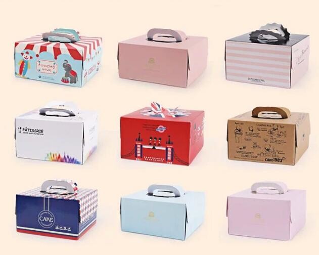 Wholesale custom Paper Cookies packing Cake Box with PVC window,Wholesale Plastic Square Birthday Wedding Packaging Clea
