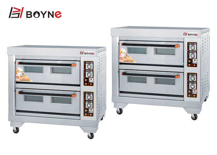 Commercial Industrial Two Deck Four Tray 430 13.2kw Bakery Deck Oven For Bakery