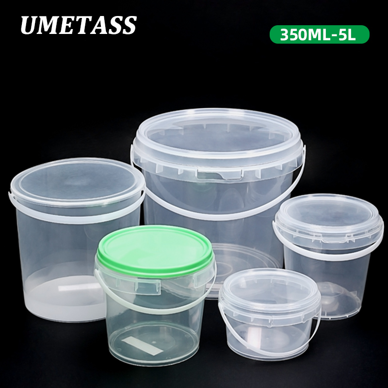 Round Plastic Bucket 500ml for Candy Popcorn Cookie Storage