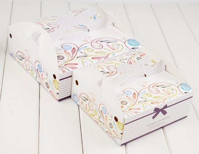 Wholesale custom Paper Cookies packing Cake Box with PVC window,Wholesale Plastic Square Birthday Wedding Packaging Clea