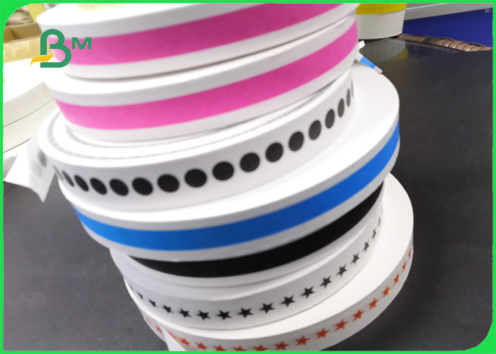 Striped or Full Color 60GSM 14mm 15mm Width Patterned Straw Paper Roll For Party