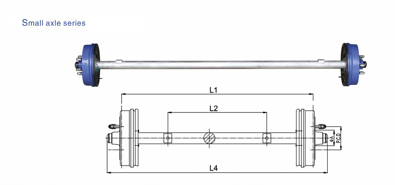 Drum Axles Small Trailer Axles 2T Truck Spare Parts , Truck Replacement Parts
