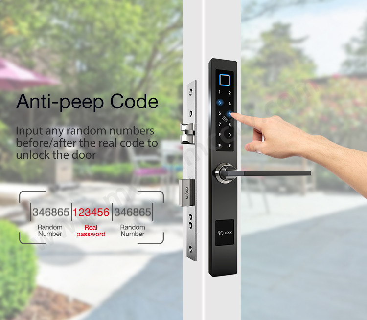 Digital TTLock APP Electric Sliding Glass Door Waterproof Smart Locks