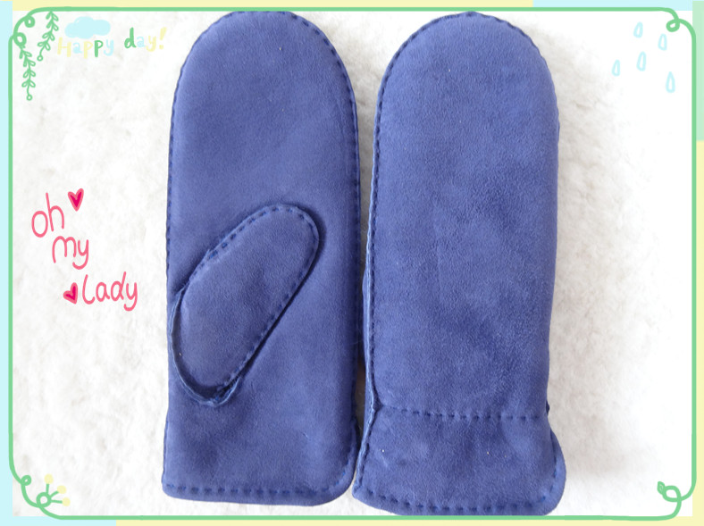 Spanish Merino Lleather Wool Mittens , Winter Combination Gloves Mittens