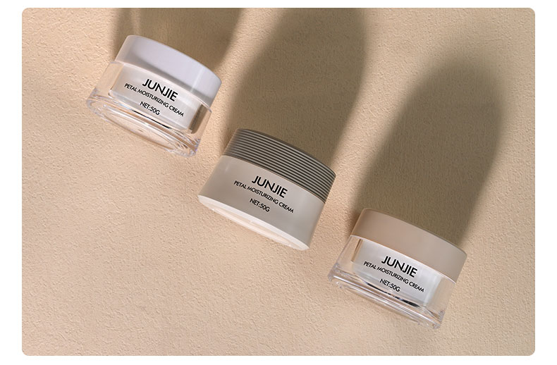 Acrylic Collar Material 50gm Plastic Wheat Colour Cosmetic Set Cream Jars for Cosmetic Jar Packaging Solution