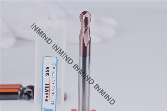 Milling Machine Tools Ball Nose Long End Mill Bits With TiSiN Coating Surface