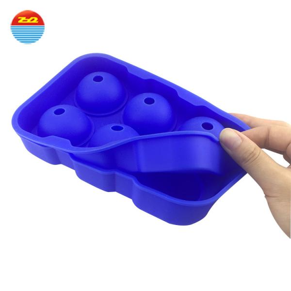 Quality Best selling 6-ball easy release large wholesale make your own custom silicone ice cube tray ice cream mold for sale
