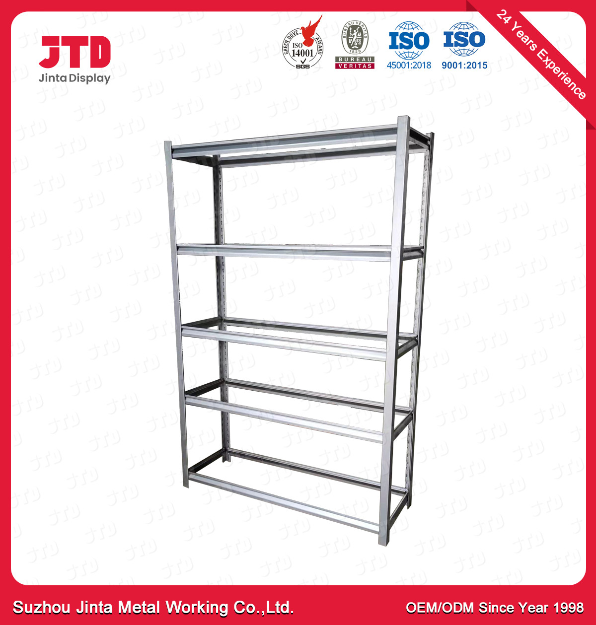 1200mm 450mm Wire Display Shelving ODM 4 Layer Stainless Steel Rack