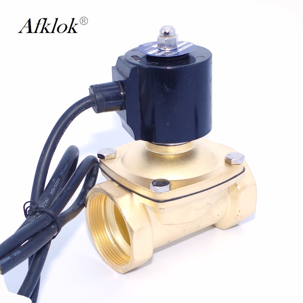 Normally Closed Brass 2 inch Underwater Solenoid Valve for Water 1Mpa
