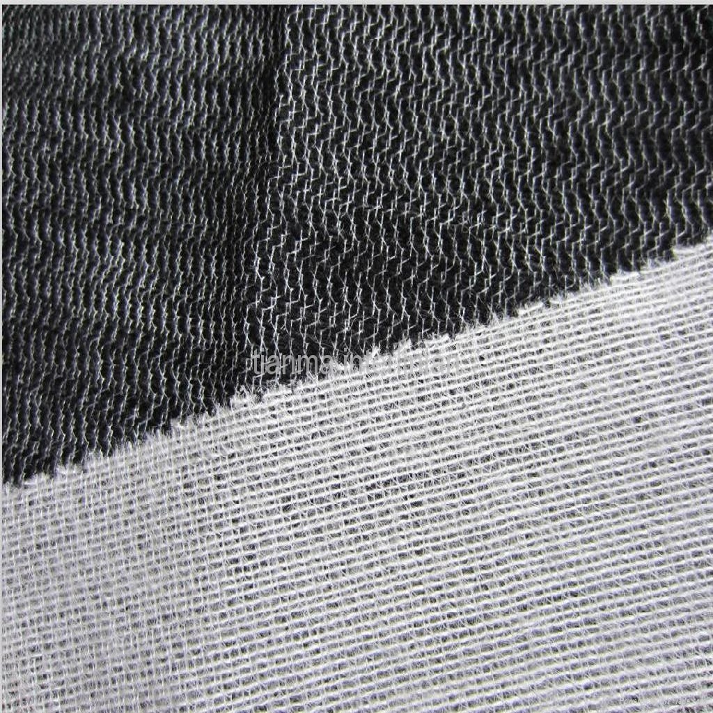 Hot Melt Adhesive Bonding Get the Job Done with Gray Circular Tricot Knit Interlining
