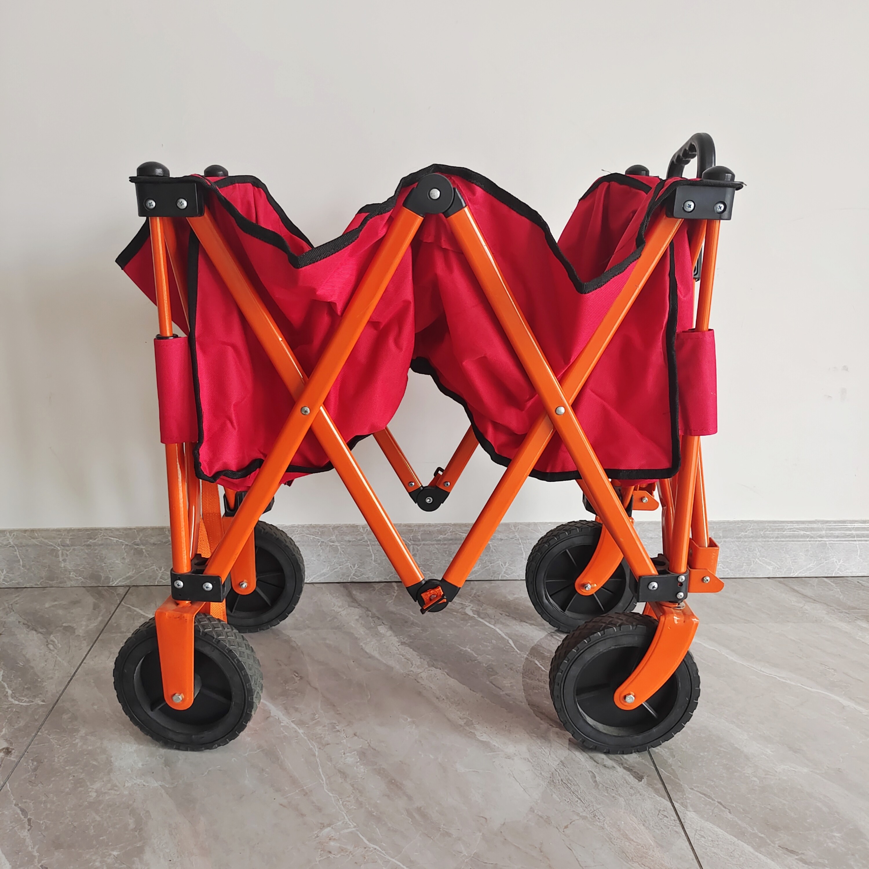 7inch Wheel Collapsible Shopping Cart Four Way Folding Outdoor Camping Cart