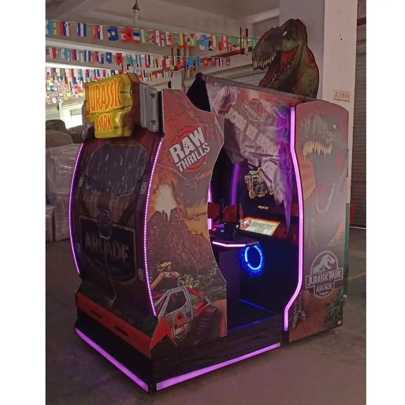 Coin Operated Video Arcade Game Machine Shooting Gun Jurassic Park Games With Dynamic Platform
