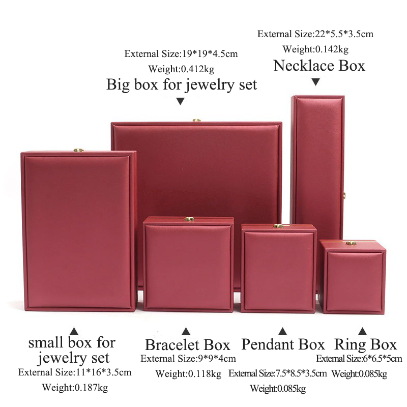Custom Logo PU Leather Storage Box 6 Colors Ring Packaging Box
