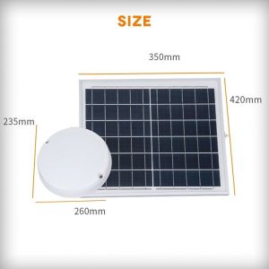 IP65 Waterproof Solar Powered Balcony Lights Round Shape 1000lm Lumens