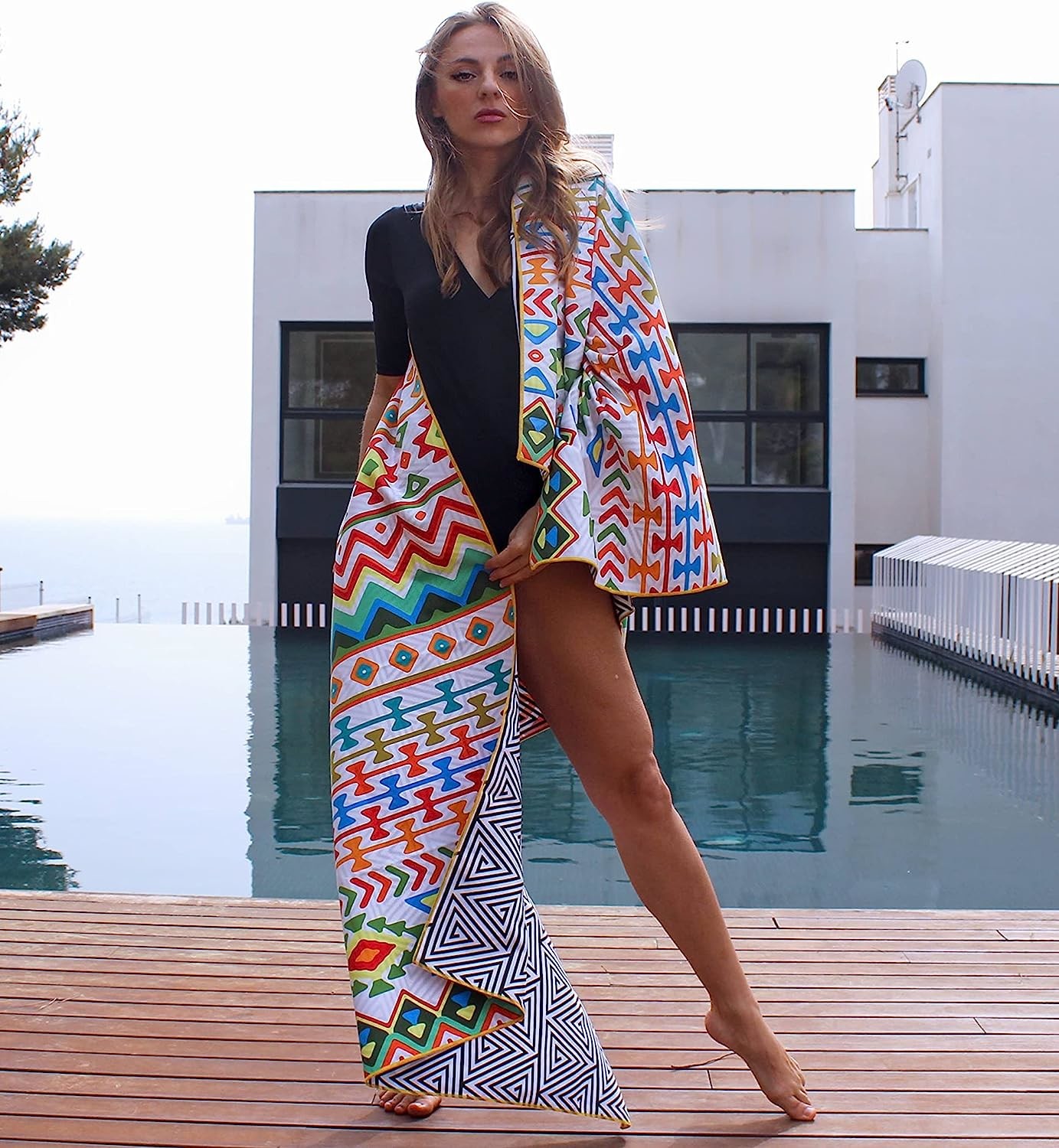 Printed Microfiber Suede Beach Towel Absorbent Soft Durable