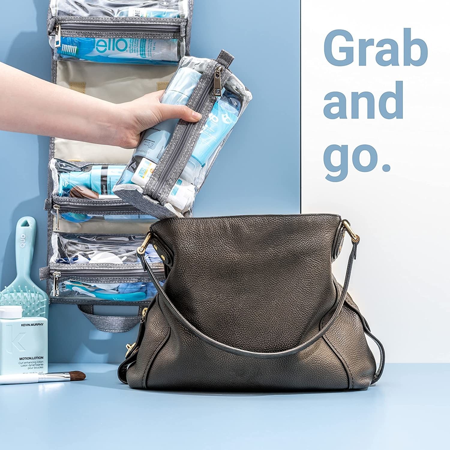 Lager capacity toiletry bags 4kits Hanging Roll-Up Makeup Bag/Toiletry Kit/Travel Organizer for Women