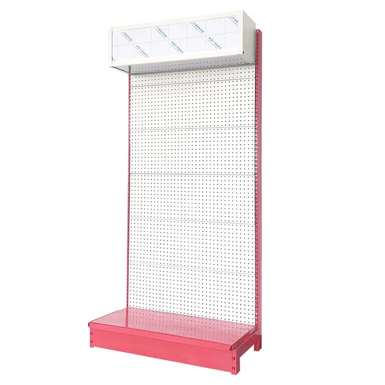 Factory Custom Size Color blue super market display racks sided steel modern gondola grocery store shelf