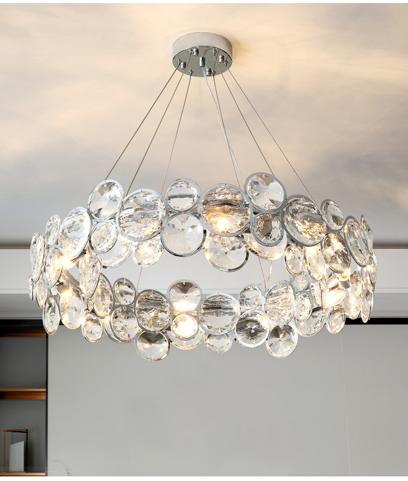 Modern Ring Led Chandelier For Living Room Luxury Glass Hanging Lamp(WH-MI-315)